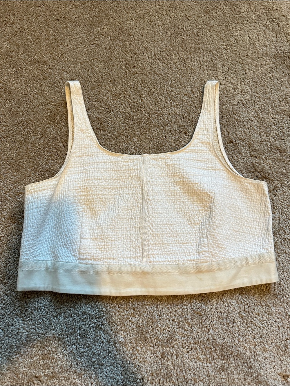 rag & bone Cream Textured Cropped Tank